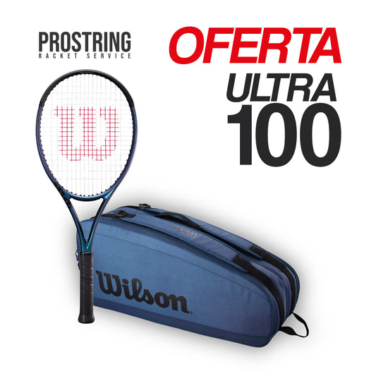Pack Raqueta Wilson Ultra 100 + Raquetero de 6