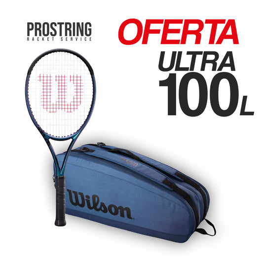 Pack Raqueta Wilson Ultra 100 L + Raquetero de 6