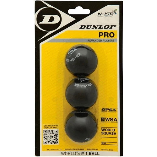 Pelota Dunlop Pro Squash 2ptos x3
